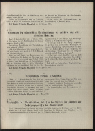 Kirchliches Verordnungsblatt für die Diözese Gurk 19150315 Seite: 3