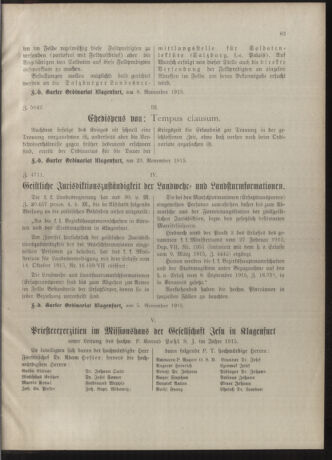 Kirchliches Verordnungsblatt für die Diözese Gurk 19151125 Seite: 3