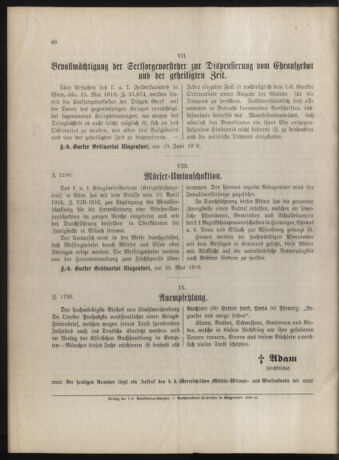 Kirchliches Verordnungsblatt für die Diözese Gurk 19160615 Seite: 4