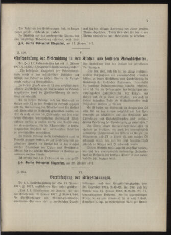 Kirchliches Verordnungsblatt für die Diözese Gurk 19170210 Seite: 7