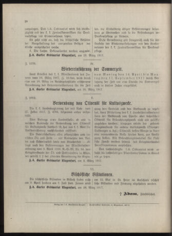 Kirchliches Verordnungsblatt für die Diözese Gurk 19170331 Seite: 8