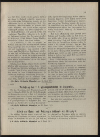 Kirchliches Verordnungsblatt für die Diözese Gurk 19170430 Seite: 7