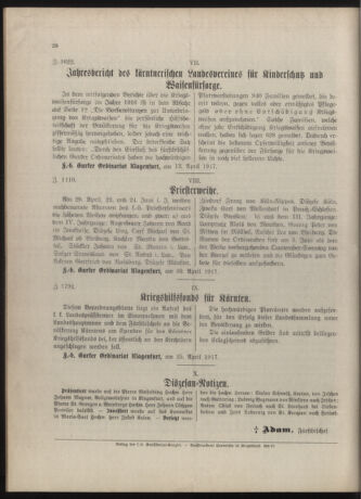 Kirchliches Verordnungsblatt für die Diözese Gurk 19170430 Seite: 8