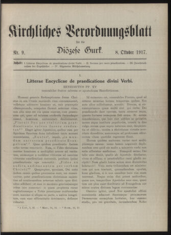 Kirchliches Verordnungsblatt für die Diözese Gurk 19171008 Seite: 1