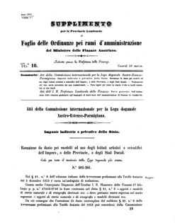 Verordnungsblatt für den Dienstbereich des K.K. Finanzministeriums für die im Reichsrate Vertretenen Königreiche und Länder 18550316 Seite: 1