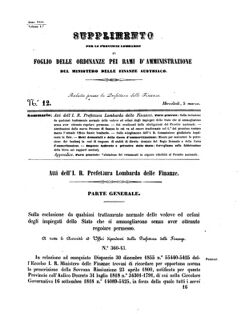 Verordnungsblatt für den Dienstbereich des K.K. Finanzministeriums für die im Reichsrate Vertretenen Königreiche und Länder 18560305 Seite: 1