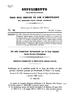 Verordnungsblatt für den Dienstbereich des K.K. Finanzministeriums für die im Reichsrate Vertretenen Königreiche und Länder 18560625 Seite: 1