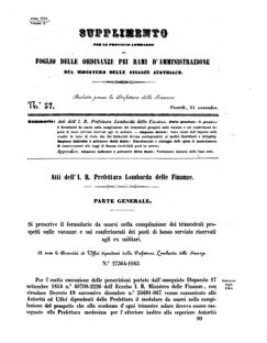 Verordnungsblatt für den Dienstbereich des K.K. Finanzministeriums für die im Reichsrate Vertretenen Königreiche und Länder 18561121 Seite: 1