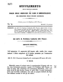 Verordnungsblatt für den Dienstbereich des K.K. Finanzministeriums für die im Reichsrate Vertretenen Königreiche und Länder 18570114 Seite: 1