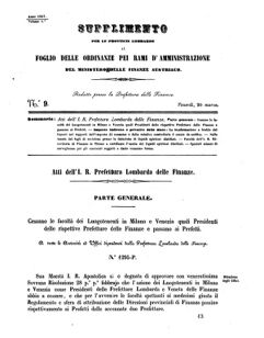 Verordnungsblatt für den Dienstbereich des K.K. Finanzministeriums für die im Reichsrate Vertretenen Königreiche und Länder 18570320 Seite: 1