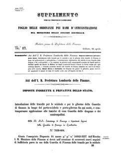 Verordnungsblatt für den Dienstbereich des K.K. Finanzministeriums für die im Reichsrate Vertretenen Königreiche und Länder 18570425 Seite: 1