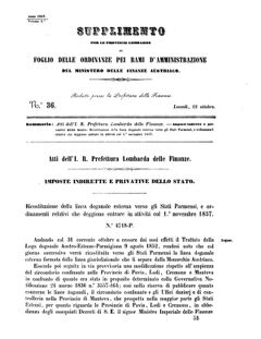 Verordnungsblatt für den Dienstbereich des K.K. Finanzministeriums für die im Reichsrate Vertretenen Königreiche und Länder 18571012 Seite: 1