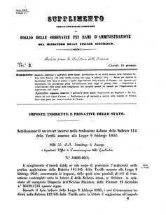 Verordnungsblatt für den Dienstbereich des K.K. Finanzministeriums für die im Reichsrate Vertretenen Königreiche und Länder 18580121 Seite: 1