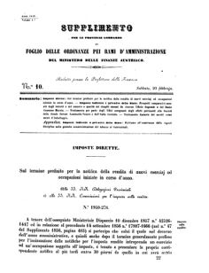 Verordnungsblatt für den Dienstbereich des K.K. Finanzministeriums für die im Reichsrate Vertretenen Königreiche und Länder 18580220 Seite: 1