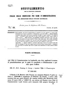 Verordnungsblatt für den Dienstbereich des K.K. Finanzministeriums für die im Reichsrate Vertretenen Königreiche und Länder 18580422 Seite: 1