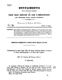 Verordnungsblatt für den Dienstbereich des K.K. Finanzministeriums für die im Reichsrate Vertretenen Königreiche und Länder 18580504 Seite: 1