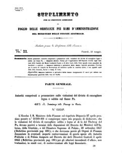 Verordnungsblatt für den Dienstbereich des K.K. Finanzministeriums für die im Reichsrate Vertretenen Königreiche und Länder 18580521 Seite: 1