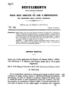 Verordnungsblatt für den Dienstbereich des K.K. Finanzministeriums für die im Reichsrate Vertretenen Königreiche und Länder 18580614 Seite: 1