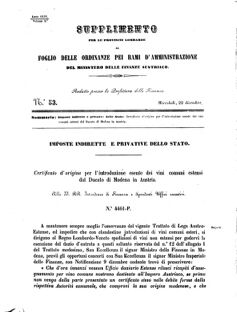 Verordnungsblatt für den Dienstbereich des K.K. Finanzministeriums für die im Reichsrate Vertretenen Königreiche und Länder 18581222 Seite: 1