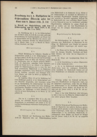 Landes-Gesetz- und Verordnungsblatt für Österreich unter der Enns 18910114 Seite: 30