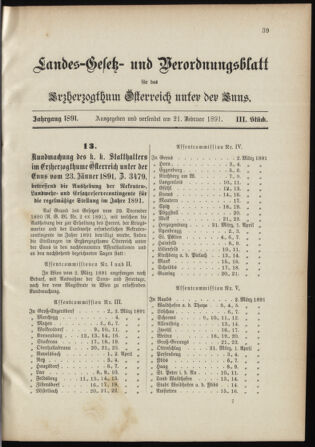 Landes-Gesetz- und Verordnungsblatt für Österreich unter der Enns 18910221 Seite: 3