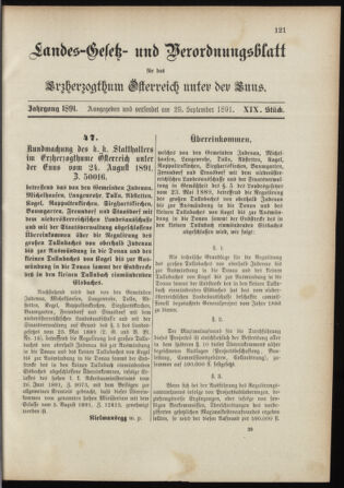 Landes-Gesetz- und Verordnungsblatt für Österreich unter der Enns 18910925 Seite: 1