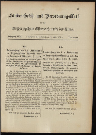 Landes-Gesetz- und Verordnungsblatt für Österreich unter der Enns