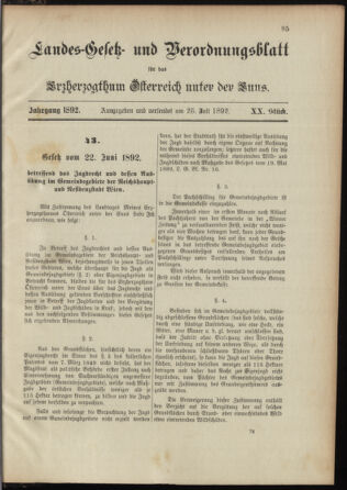 Landes-Gesetz- und Verordnungsblatt für Österreich unter der Enns