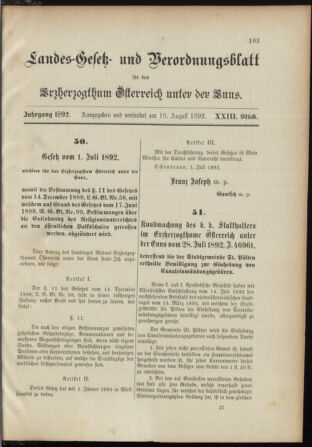 Landes-Gesetz- und Verordnungsblatt für Österreich unter der Enns