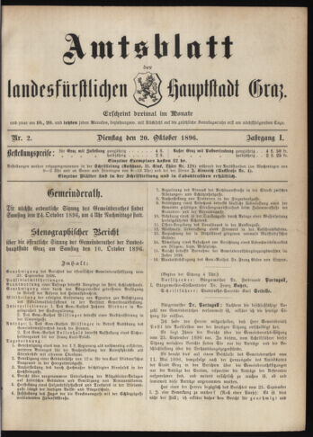 Amtsblatt der landesfürstlichen Hauptstadt Graz