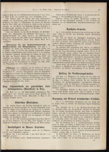 Amtsblatt der landesfürstlichen Hauptstadt Graz 18961031 Seite: 19