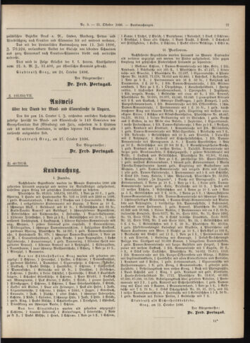 Amtsblatt der landesfürstlichen Hauptstadt Graz 18961031 Seite: 27