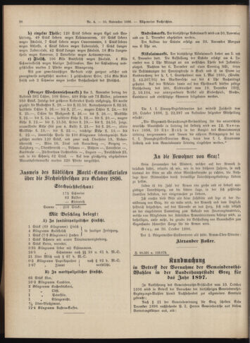 Amtsblatt der landesfürstlichen Hauptstadt Graz 18961110 Seite: 20