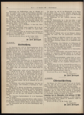 Amtsblatt der landesfürstlichen Hauptstadt Graz 18961110 Seite: 22