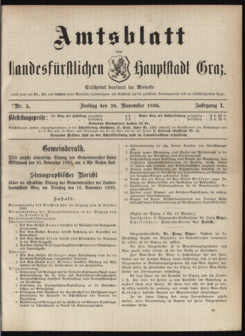 Amtsblatt der landesfürstlichen Hauptstadt Graz