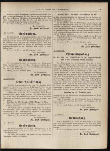 Amtsblatt der landesfürstlichen Hauptstadt Graz 18961201 Seite: 29