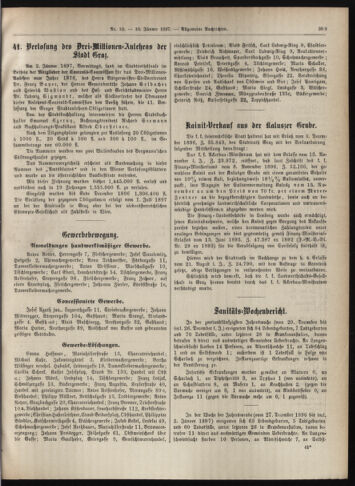 Amtsblatt der landesfürstlichen Hauptstadt Graz 18970110 Seite: 35