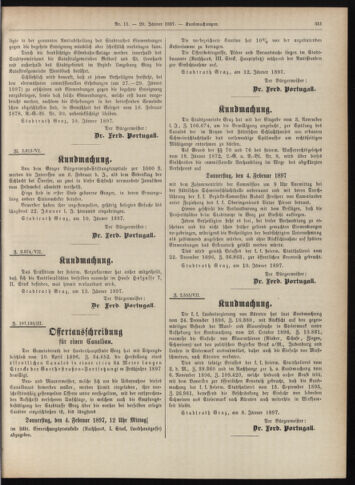 Amtsblatt der landesfürstlichen Hauptstadt Graz 18970120 Seite: 31