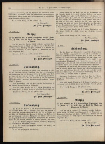 Amtsblatt der landesfürstlichen Hauptstadt Graz 18970131 Seite: 26