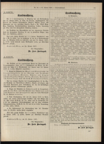 Amtsblatt der landesfürstlichen Hauptstadt Graz 18970131 Seite: 27