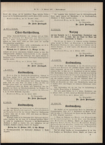 Amtsblatt der landesfürstlichen Hauptstadt Graz 18970210 Seite: 17