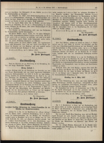 Amtsblatt der landesfürstlichen Hauptstadt Graz 18970220 Seite: 19