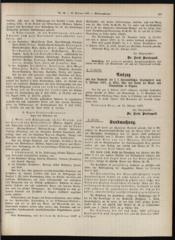 Amtsblatt der landesfürstlichen Hauptstadt Graz 18970220 Seite: 21