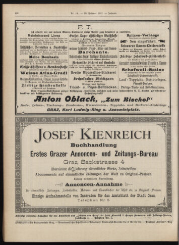 Amtsblatt der landesfürstlichen Hauptstadt Graz 18970220 Seite: 24