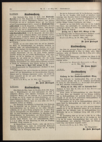 Amtsblatt der landesfürstlichen Hauptstadt Graz 18970320 Seite: 20