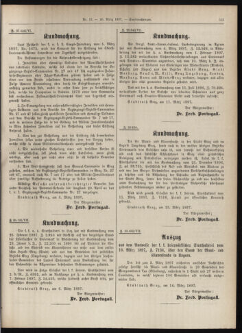 Amtsblatt der landesfürstlichen Hauptstadt Graz 18970320 Seite: 21