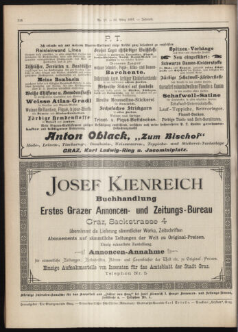 Amtsblatt der landesfürstlichen Hauptstadt Graz 18970320 Seite: 24