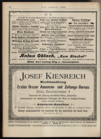 Amtsblatt der landesfürstlichen Hauptstadt Graz 18970420 Seite: 24