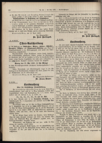 Amtsblatt der landesfürstlichen Hauptstadt Graz 18970510 Seite: 16