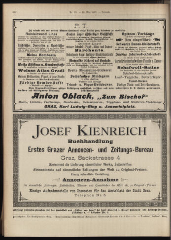 Amtsblatt der landesfürstlichen Hauptstadt Graz 18970510 Seite: 18